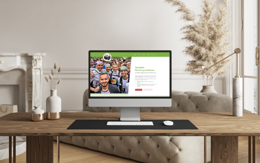 Image du nouveau site internet de l'association PFQP affichée sur un écran d'ordinateur